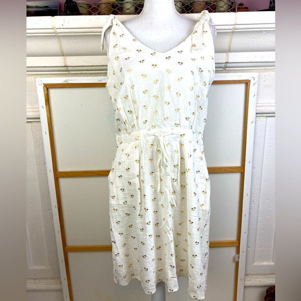 For Cynthia (Steffe) NWT Marilyn vibes sundress w/gold palm trees (lined)🌴